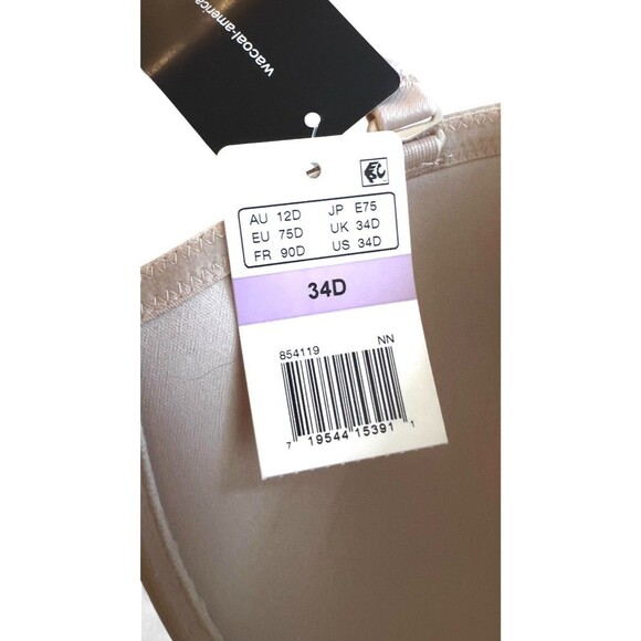 New Wacoal Size 34D Sand 854119 Red Carpet Convertible Strapless Underwire Bra - Picture 9 of 14